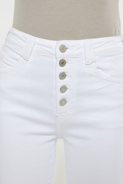 KAN CAN USA HIGH RISE WHITE FLARE JEANS