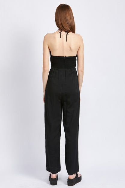 BANDEAU HALTER NECK JUMPSUIT