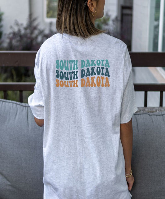 Colorful Groovy  South Dakota Softstyle Tee