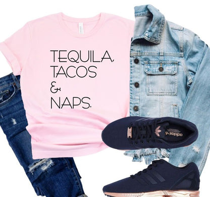 Tequila, Tacos & Naps. Softstyle Tee