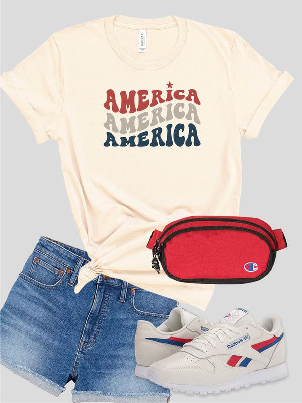 Groovy America Patriotic Tee