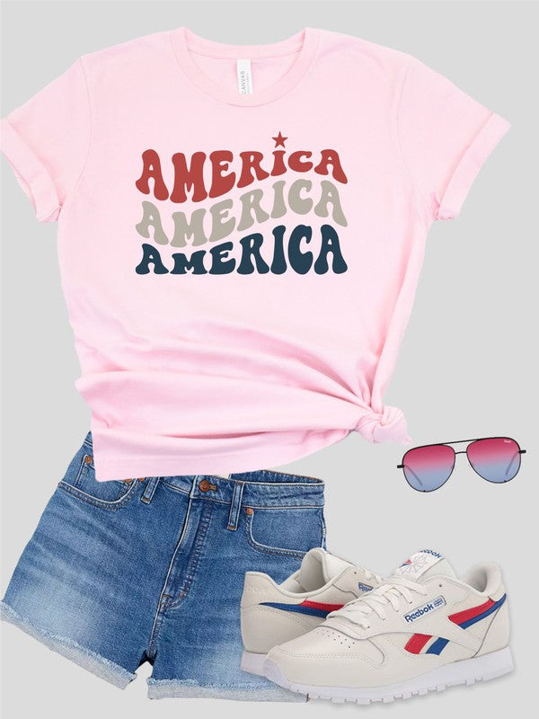 Groovy America Patriotic Tee