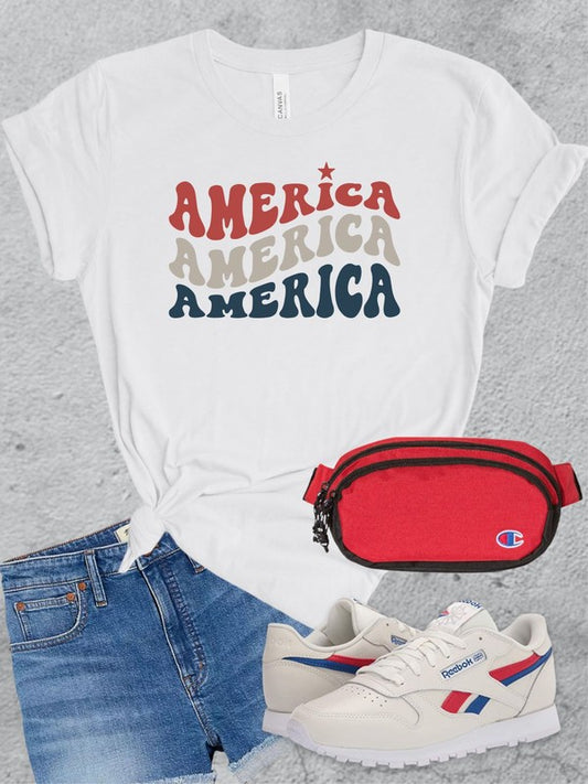 Groovy America Patriotic Tee