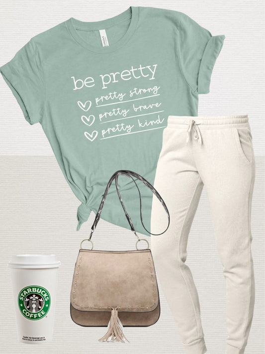 Be Pretty Be Strong Crew Neck Softstyle Tee