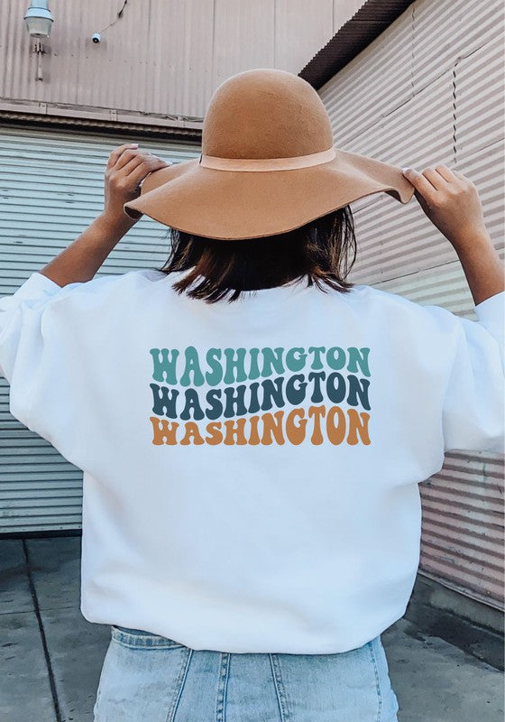 Colorful Groovy Washington Crewneck Sweatshirt