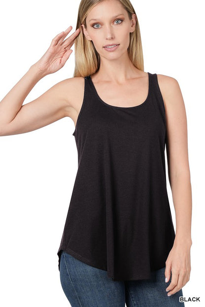 SLEEVELESS ROUND NECK ROUND HEM TOP