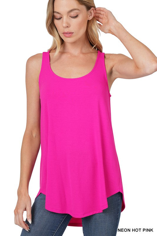 SLEEVELESS ROUND NECK ROUND HEM TOP