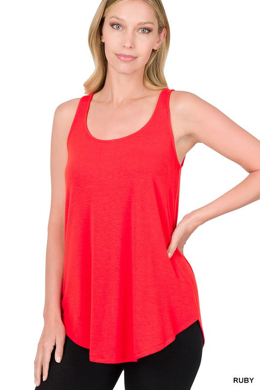 SLEEVELESS ROUND NECK ROUND HEM TOP