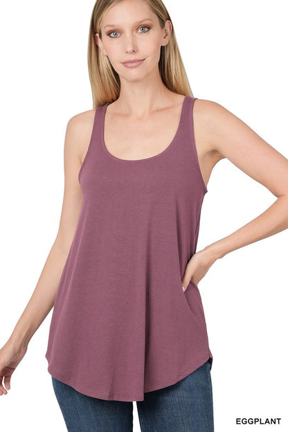 SLEEVELESS ROUND NECK ROUND HEM TOP