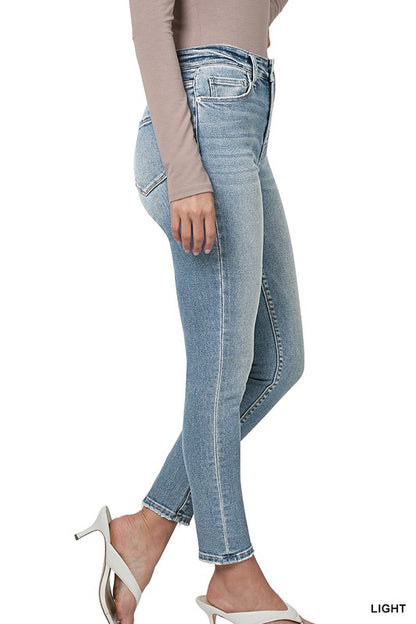 HIGH RISE ANKLE SKINNY DENIM PANTS