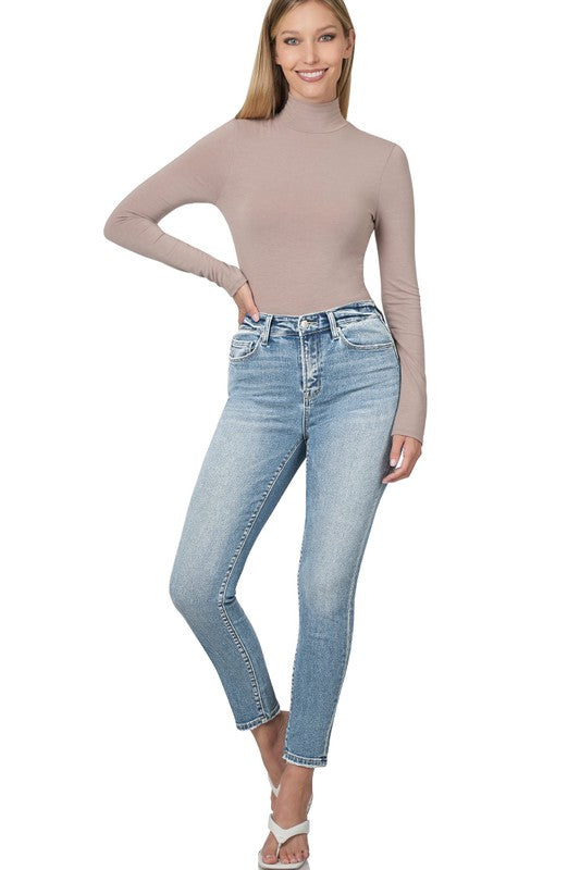 HIGH RISE ANKLE SKINNY DENIM PANTS