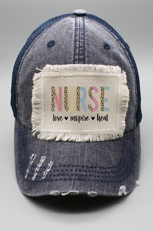 Leopard Nurse Love Inspire Heal Patch Hat