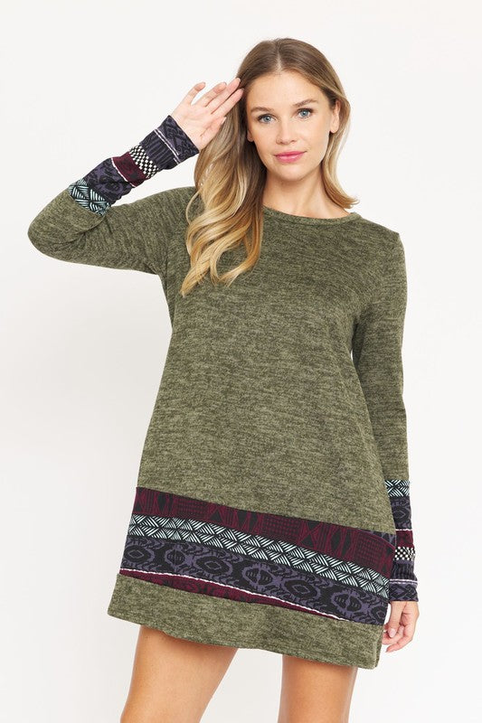 Nordic Print Knit Dress