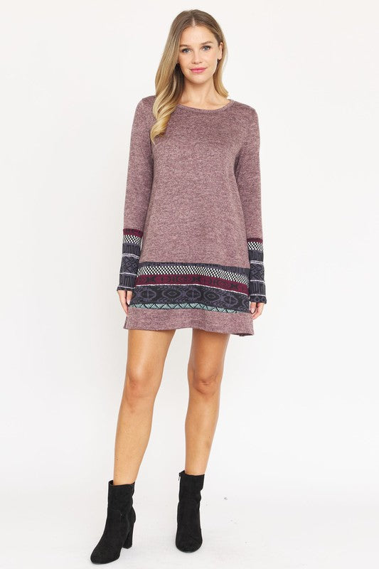 Nordic Print Knit Dress