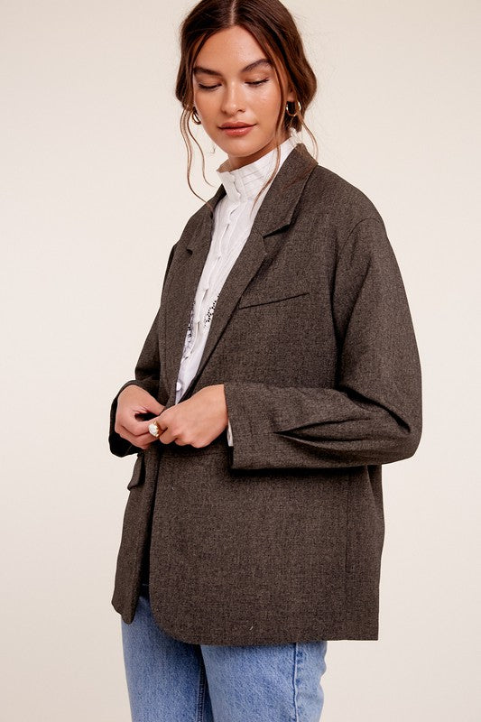 Over sized solid blazer