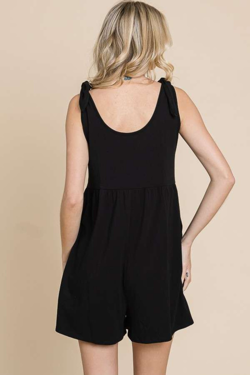 Shoulder Knot Baggy Romper