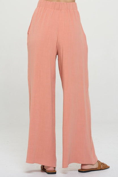 Linen Wide Leg Pants with Pockets