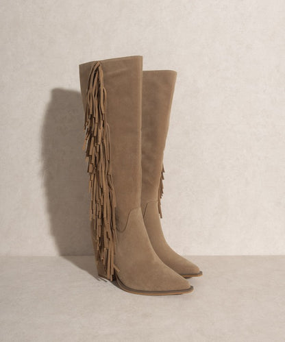 OASIS SOCIETY OUT WEST - Knee-High Fringe Boots