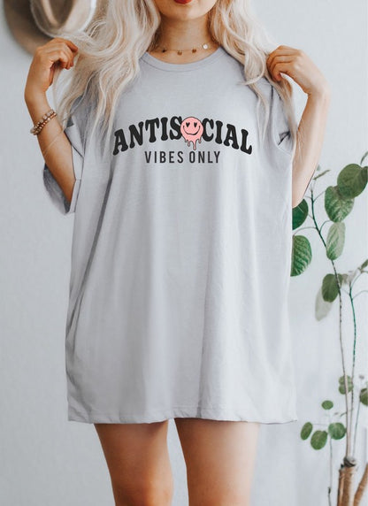 AntiSocial Vibes Only Bella Canvas Brand Tee