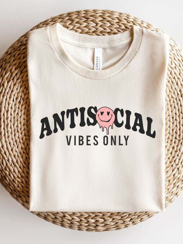 AntiSocial Vibes Only Bella Canvas Brand Tee