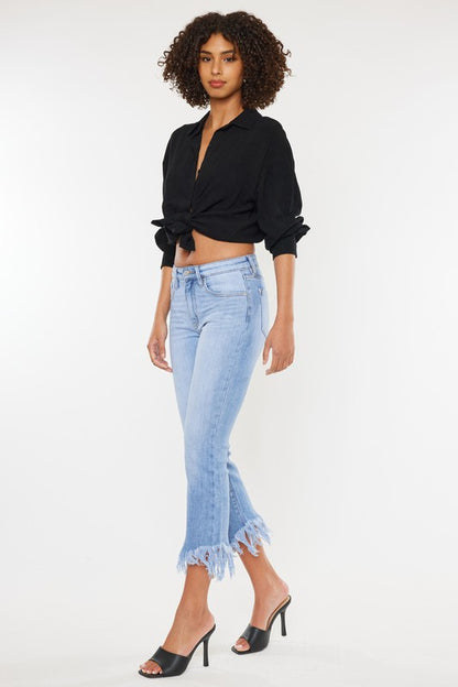 KAN CAN USA HIGH RISE CROP BOOTCUT DENIM PANTS