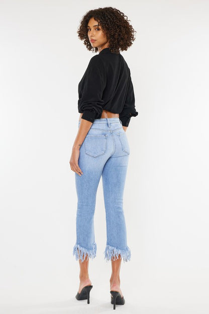 KAN CAN USA HIGH RISE CROP BOOTCUT DENIM PANTS