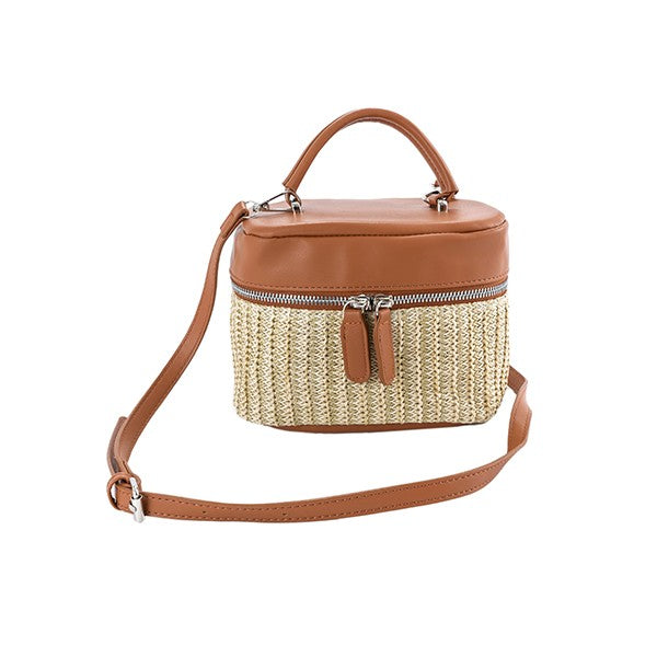 PU LEATHER BUCKET CORSSBODY BAG