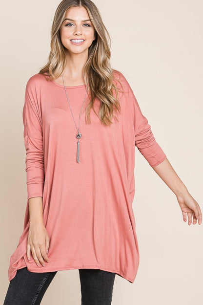 Round Neck Long Sleeve Oversized Top