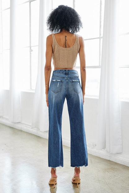 Kan Can USA High Rise Slim Wide Leg Jeans