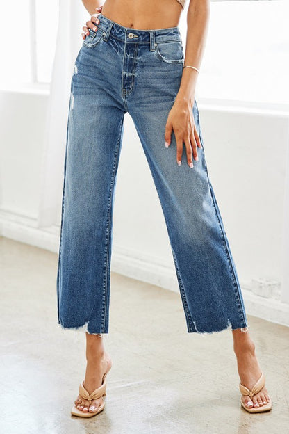 Kan Can USA High Rise Slim Wide Leg Jeans