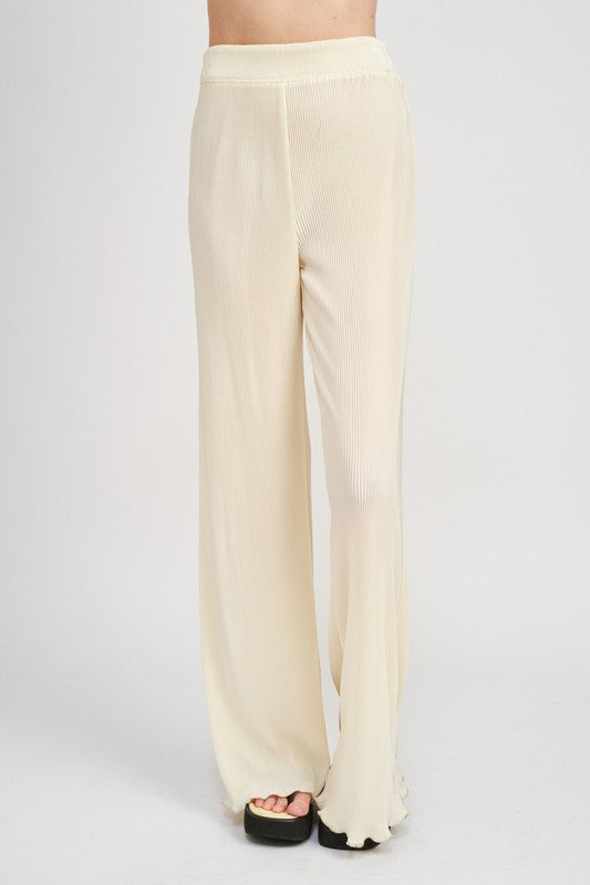 SCALLOP HEM HIGH WAISTED PANTS