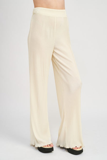 SCALLOP HEM HIGH WAISTED PANTS