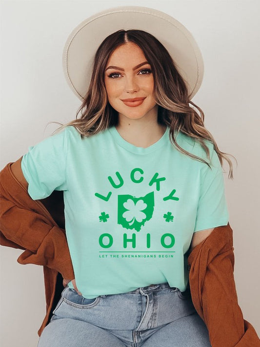 Lucky Ohio Patrick's Day Crew Tee