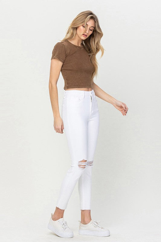 VERVET by FLYING MONKEY HIGH RISE CROP SKINNY