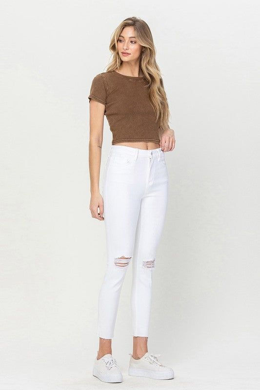 VERVET by FLYING MONKEY HIGH RISE CROP SKINNY