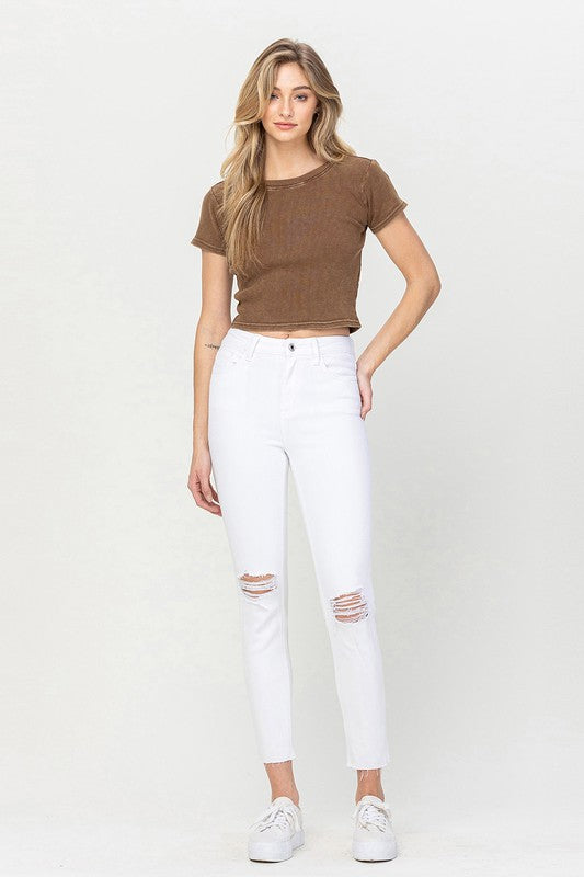 VERVET by FLYING MONKEY HIGH RISE CROP SKINNY