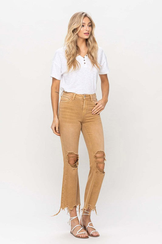 VERVET by Flying Monkey Vintage High Rise Distressed Flare Jeans