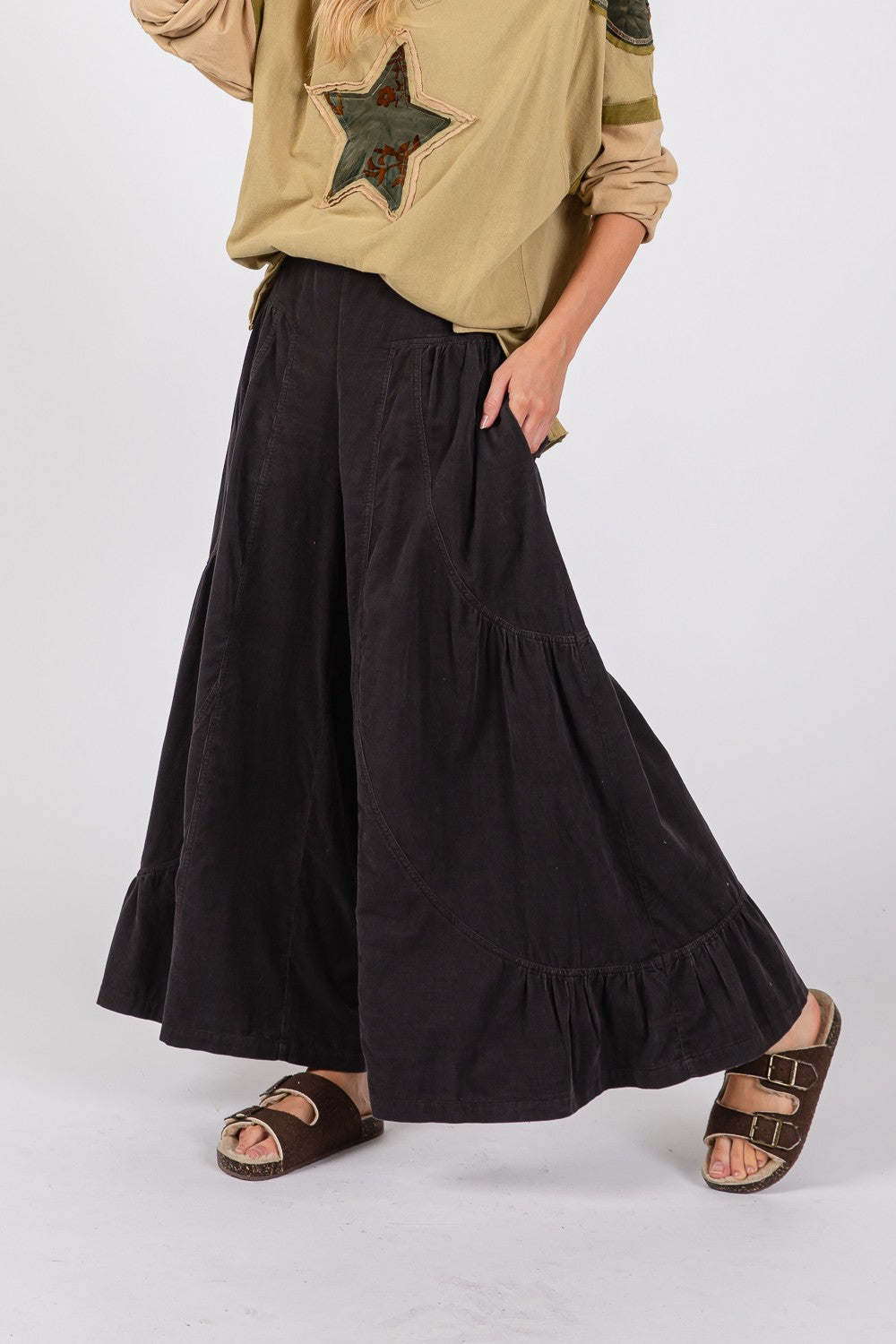 High Rise Corduroy Wide Leg Pants