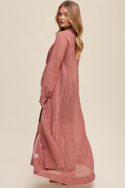 Long Button Down Shirt Maxi Dress