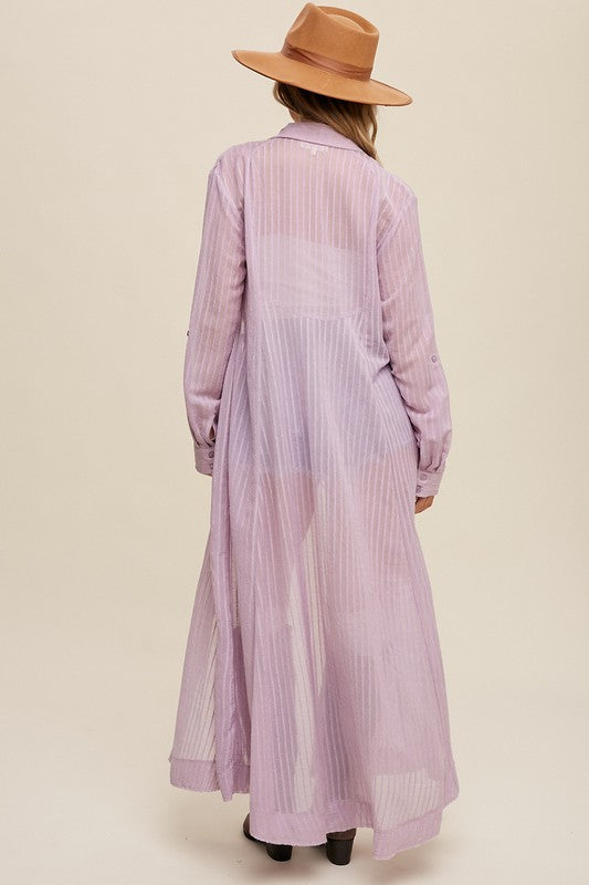 Long Button Down Shirt Maxi Dress