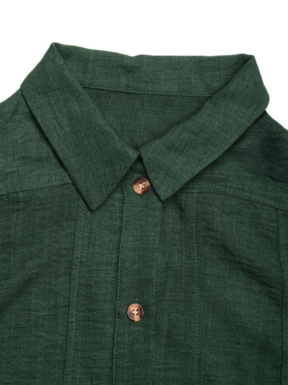 Tie Waist Button Down Short Sleeve Mini Dress