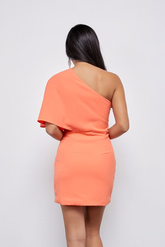 ONE SHOULDER WRAP DRESS