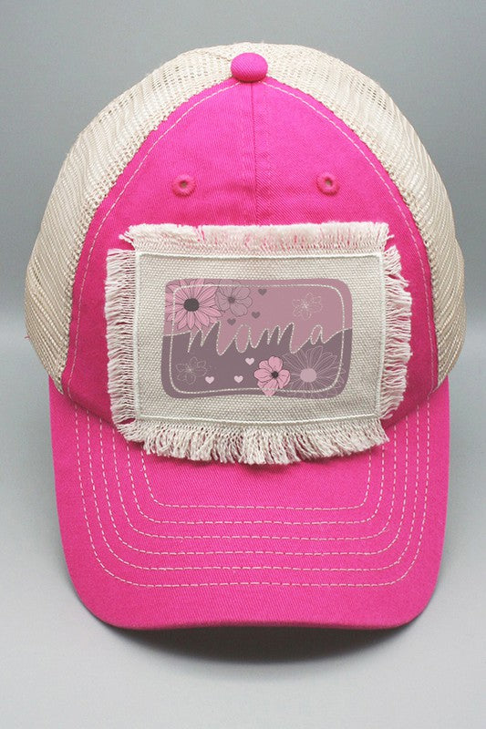 Mama Floral Block Graphic Patch Hat