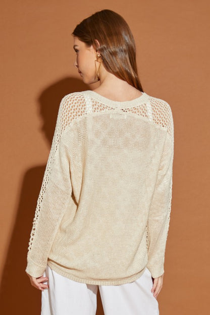 HOLLOW DETAIL CARDIGAN SWEATER