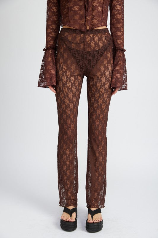 LACE FLARED PANTS