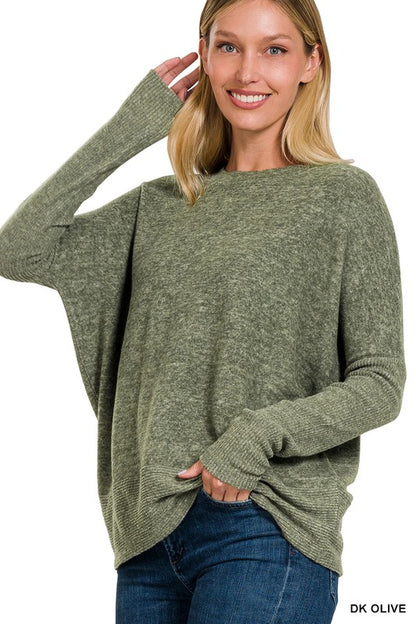 BRUSHED MELANGE HACCI DOLMAN SLEEVE SWEATER