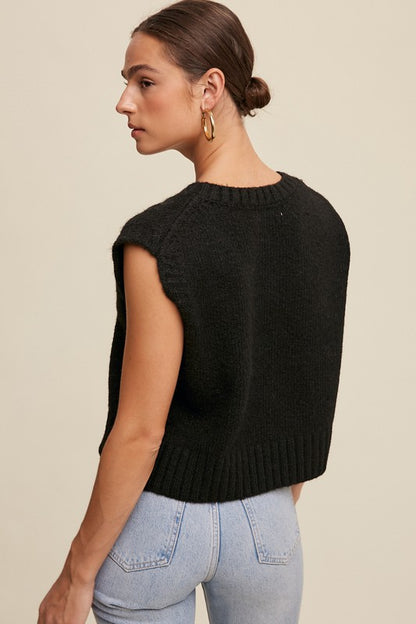 Soft Touch Cropped Knit Vest