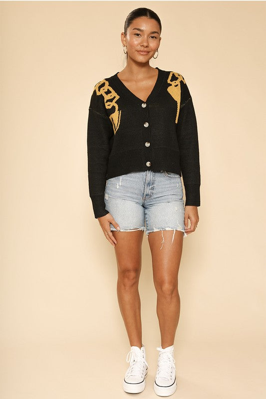 Lock and key cropped cardigan