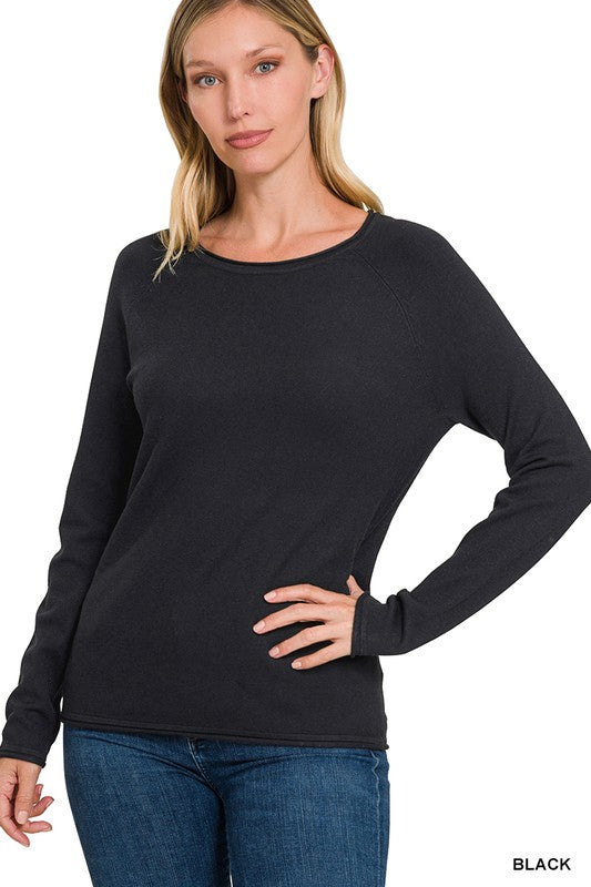 Viscose Round Neck Basic Sweater