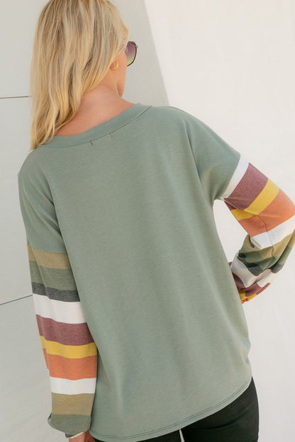 STRIPE SOLID MIXED TOP